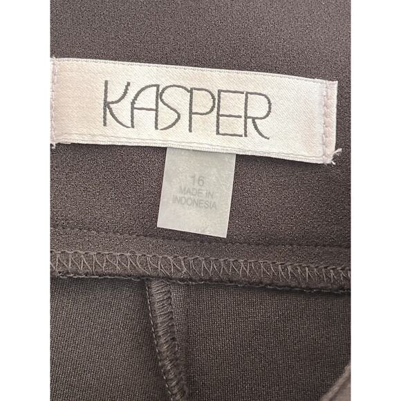 Kasper Black Dress Pants Womens Button Detail Stretch Seam Ankle Crop PLUS 16&18 - Picture 8 of 12